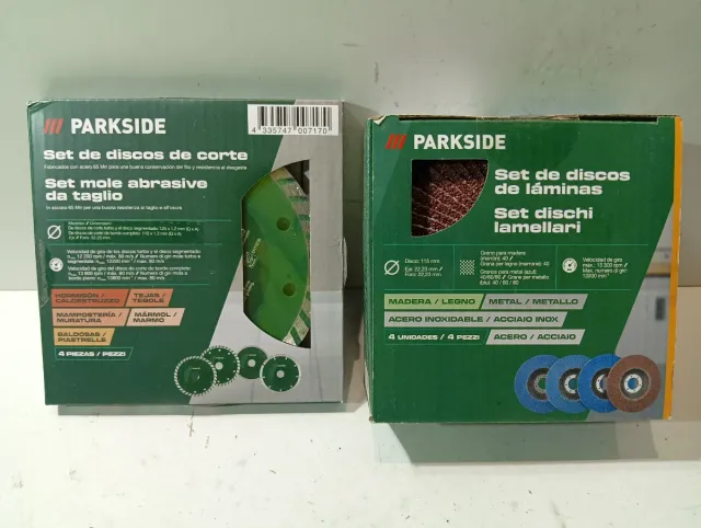 Lote 8 Discos Corte Diamante y Abrasivos PARKSIDE