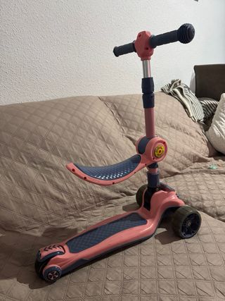 Patinete infantil 3 ruedas rosa y azul
