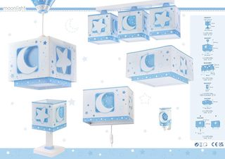 Lampada da soffitto per bambini Luna e Stelle di Dalber