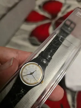 Orologio Swatch Quartz Donna Pelle Nera