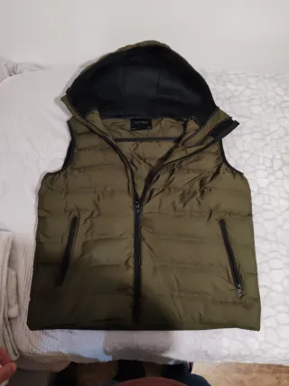 Chaleco verde capucha hombre XL