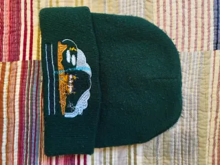 Gorro de invierno verde con bordado