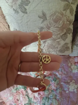 Collana bigiotteria ovalata arancione e marrone