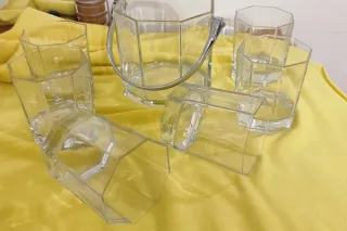 Set di bicchieri per acqua e cubitera in cristallo