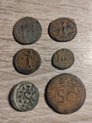 Lotto di 6 antiche monete romane