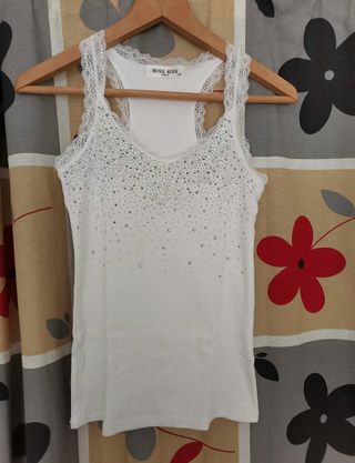 Camiseta tirantes Miss Kiss pedrería L