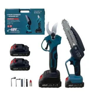 Kit Motosega e Forbice Potatura 2 Batterie 48V