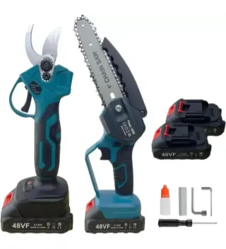 Kit Motosega e Forbice Potatura 2 Batterie 48V