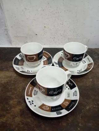 Liquidazione 2026 Set 3 tazze da caffè con piatti