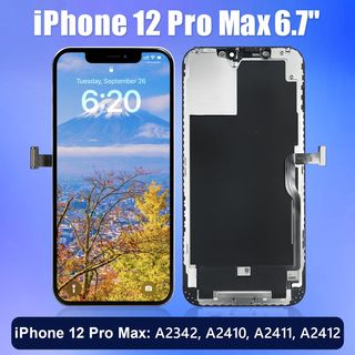 Brinonac Schermo per iPhone 12 Pro MAX, 6,7" Pan