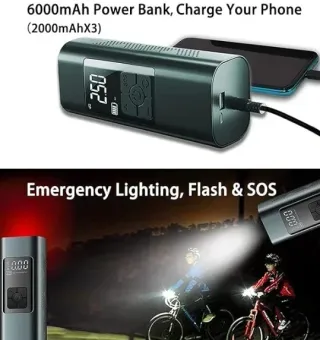 Compressore Aria Portatile LED Auto Moto Bici