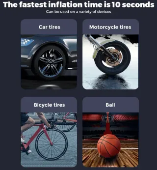 Compressore Aria Portatile LED Auto Moto Bici
