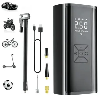 Compressore Aria Portatile LED Auto Moto Bici