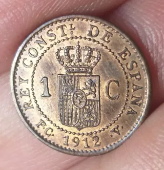Moneda 1 céntimo 1912.