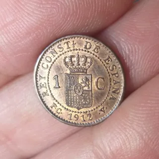 Moneda 1 céntimo 1912.