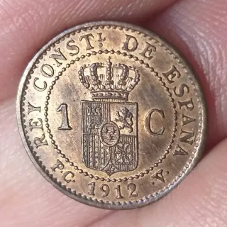 Moneda 1 céntimo 1912.