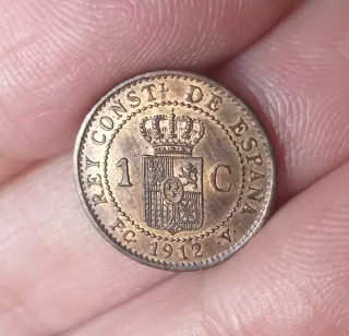 Moneda 1 céntimo 1912.