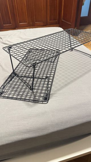 Confezione da 5 ripiani metallici neri pieghevoli