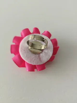 Anillo flor rosa fucsia