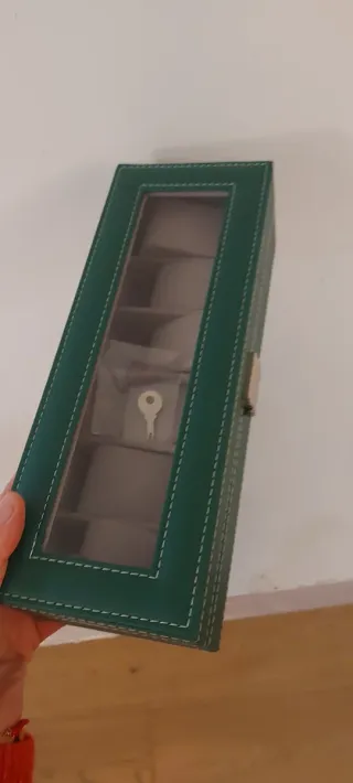 Scatola porta orologi verde