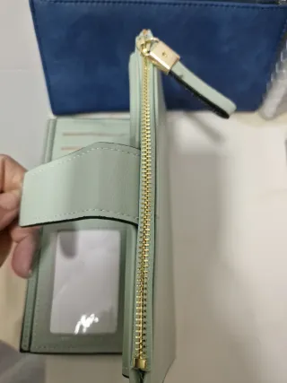 Cartera Monedero Azul y Plateada