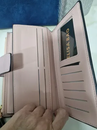 Cartera Monedero Azul y Plateada