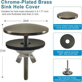 Tappo in ottone massiccio da 5 cm per lavandino da cucina
