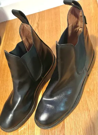Botines de piel negros para caballero