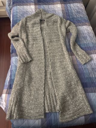 Cappotto lungo in lana mélange grigio