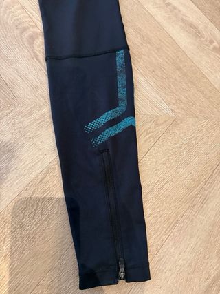 Mallas Asics Mujer Talla XS Negro y Turquesa