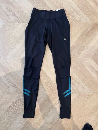 Mallas Asics Mujer Talla XS Negro y Turquesa