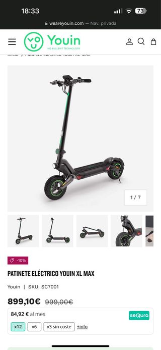 Patinete Eléctrico Nuevo Youin XL MAX