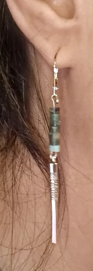 Pendientes Turquesa Africana cierre hipoalergénico