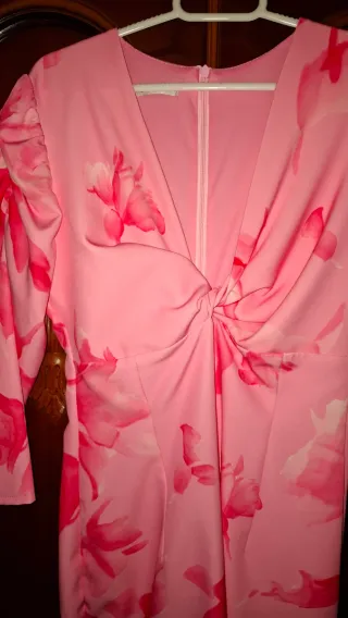 Vestido fiesta floral rosa