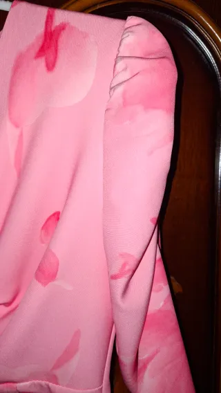 Vestido fiesta floral rosa