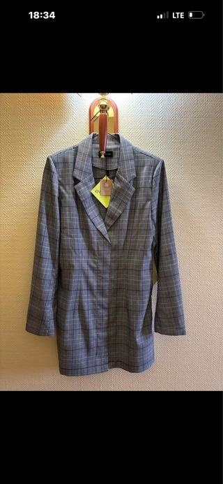 Vestido blazer estampado cuadros