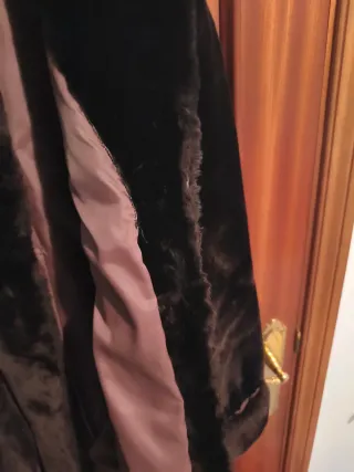 Abrigo Mouton Mujer Marrón Oscuro