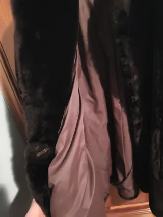 Abrigo Mouton Mujer Marrón Oscuro