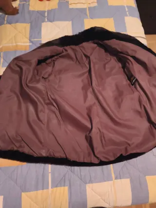 Abrigo Mouton Mujer Marrón Oscuro