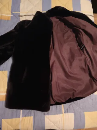 Abrigo Mouton Mujer Marrón Oscuro