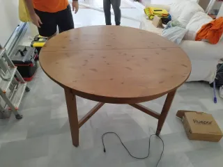 Mesa redonda extensible madera