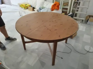 Mesa redonda extensible madera