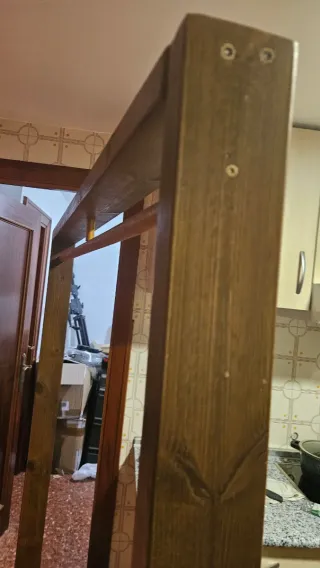 Perchero madera rústico vintage robusto