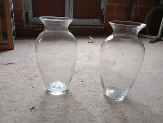 Juego de 2 jarrones de cristal