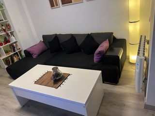 Divano letto Chaise Longue sinistro Nero/Grigio