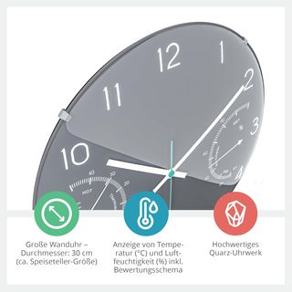 Orologio da parete Mebus con termometro e igrometro