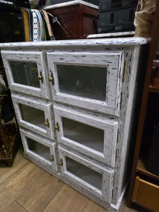 Vitrina baja madera 6 puertas