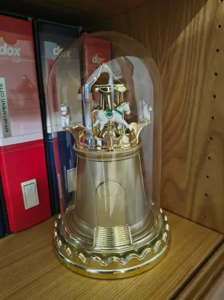 Orologio carillon cavalli dorato