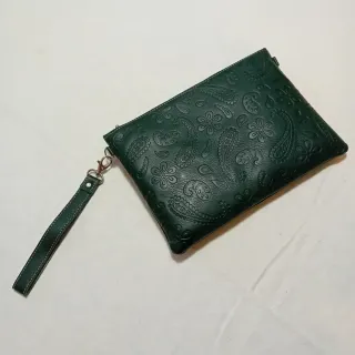 Cartera de mano piel Ubrique verde