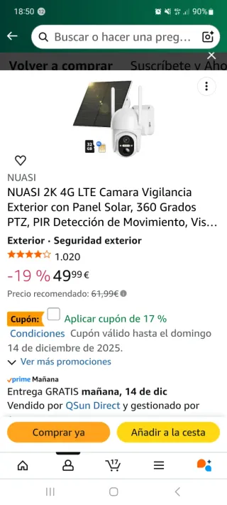 Cámara Vigilancia Solar Blanca